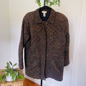 Vintage paisley jones New York super comfortable loose fitting quilted jacket